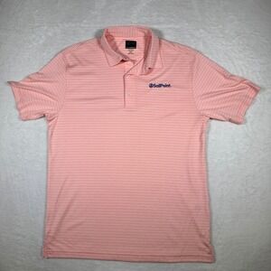 Greg Norman SailPoint Mens M M Pink Stripe Golf Polo Shirt Short Sleeve